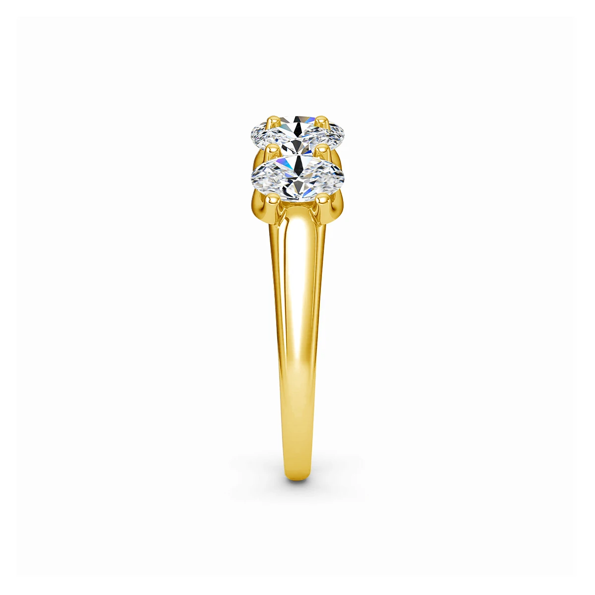 Ovale Moissanit-Ringe für Damen, 925er Silber, Ring mit fünf Steinen, stapelbar, als Ehering oder Verlobungsring, edler Schmuck, Geschenk, GRA-zertifiziert. – Detail 4