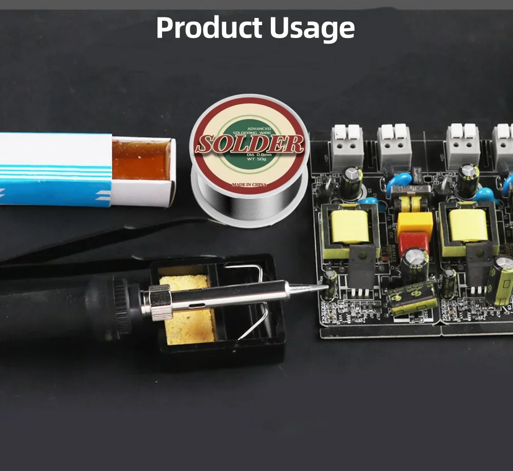 Solder Wire Small Roll 2Pcs Electrolytic Welding Wire High Brightness Activity Leaded Solder Wire Tin Roll