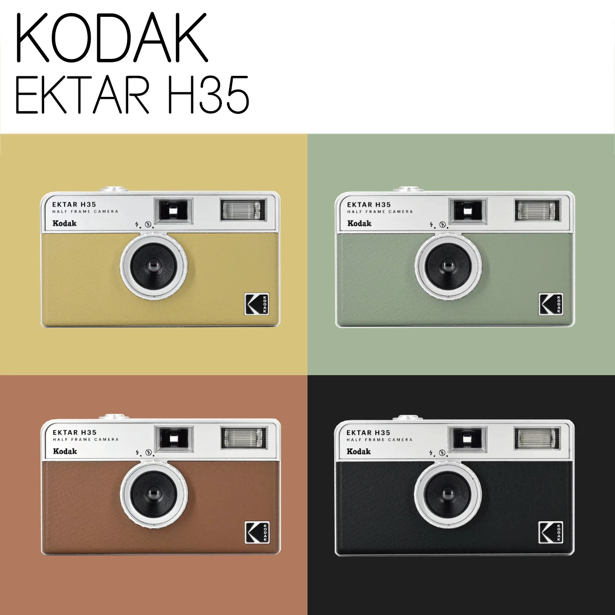 Original Kodak Camera EKTAR H35 Half Frame Camera 35mm Film Camera Reusable Film Camera With Flash Light Birthday Christmas Gift