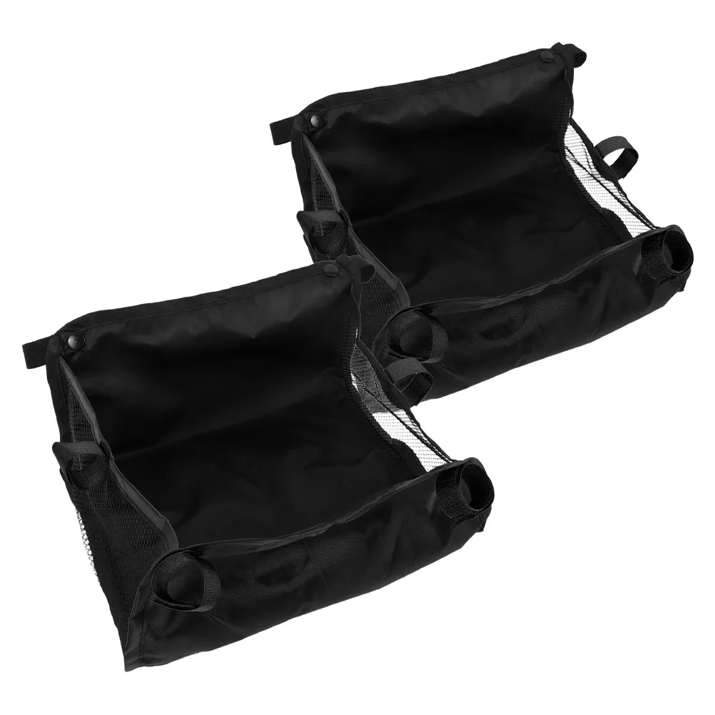 

2pcs Stroller Storage Wagon Accessories Bag Oxford Cloth Mesh Nappy Organizer Bottom Basket