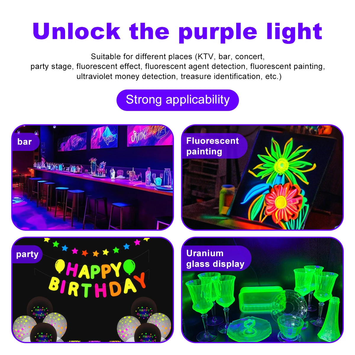 ضوء أسود مغناطيسي 5 فولت، مصباح معالجة بالأشعة فوق البنفسجية 5 وات، مصباح أظافر جاف UVA 39 نانومتر، كاشف أموال، ضوء أسود فلوري مزخرف