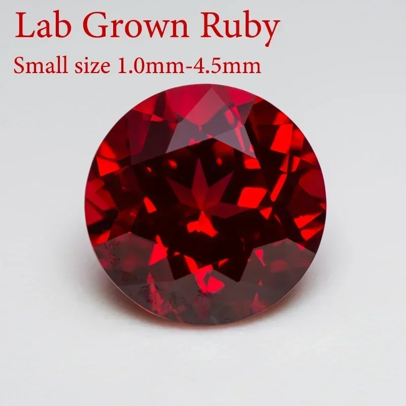 

Top Lab Grown Ruby Circular Pigeon Blood Red Small Size1.0mm-4.5mm VVS1 Charms Gem for Advanced Jewelry Making