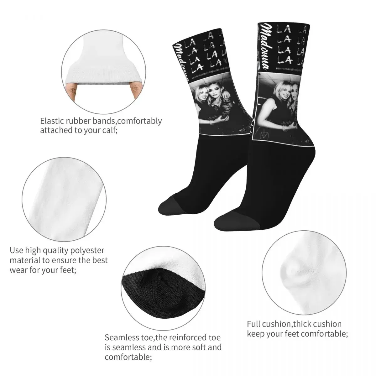 Fashion Women Men Kylie Madonna Celebration Tour Crew Socks Pop Music Concert Accessories Crew Socks Cotton Best Gift Idea