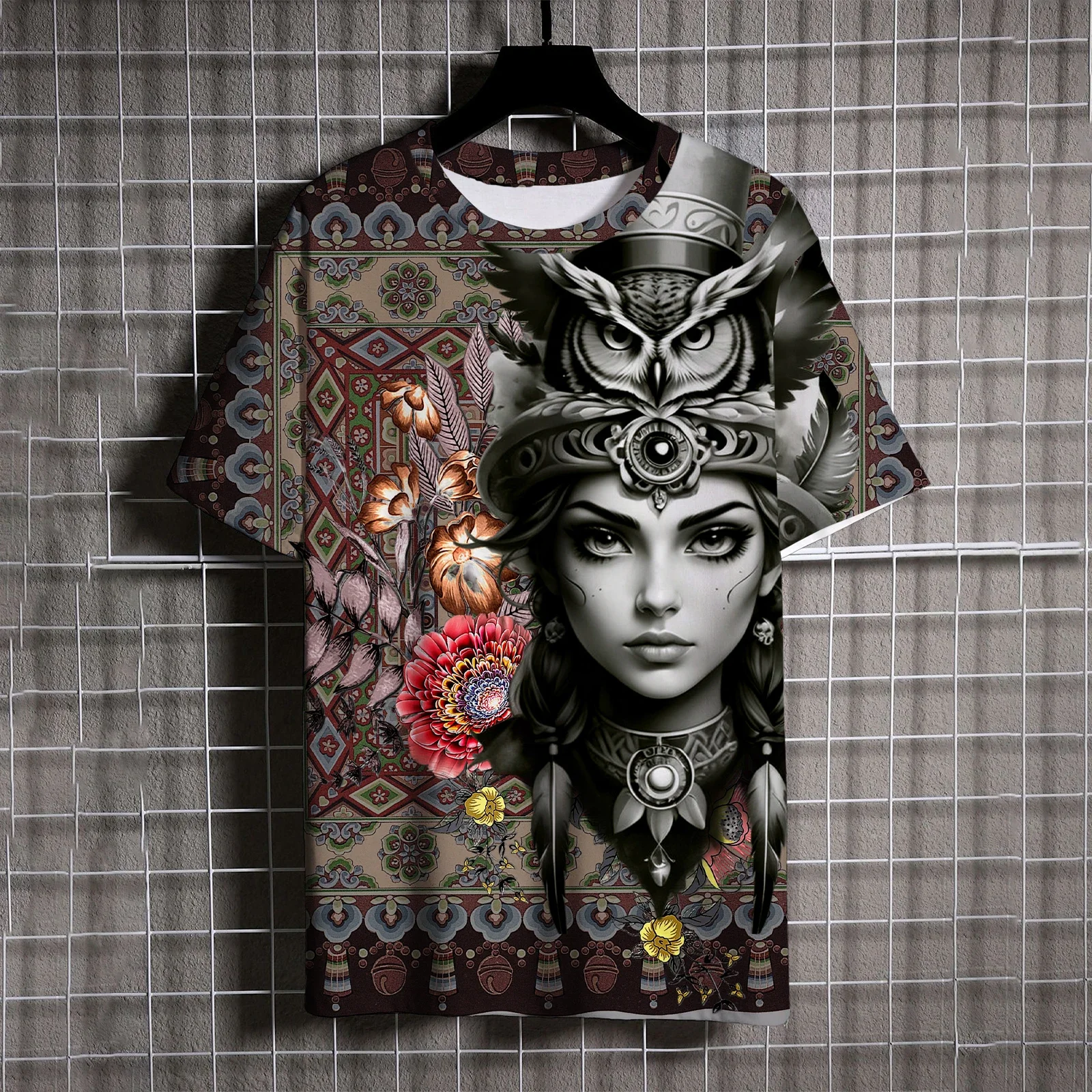 

Fashion Goddess Printing T Shirt For Men Summer High Quality Short Sleeve Tops Casual O-neck Loose Tees Funny 3D Unisex Clothing