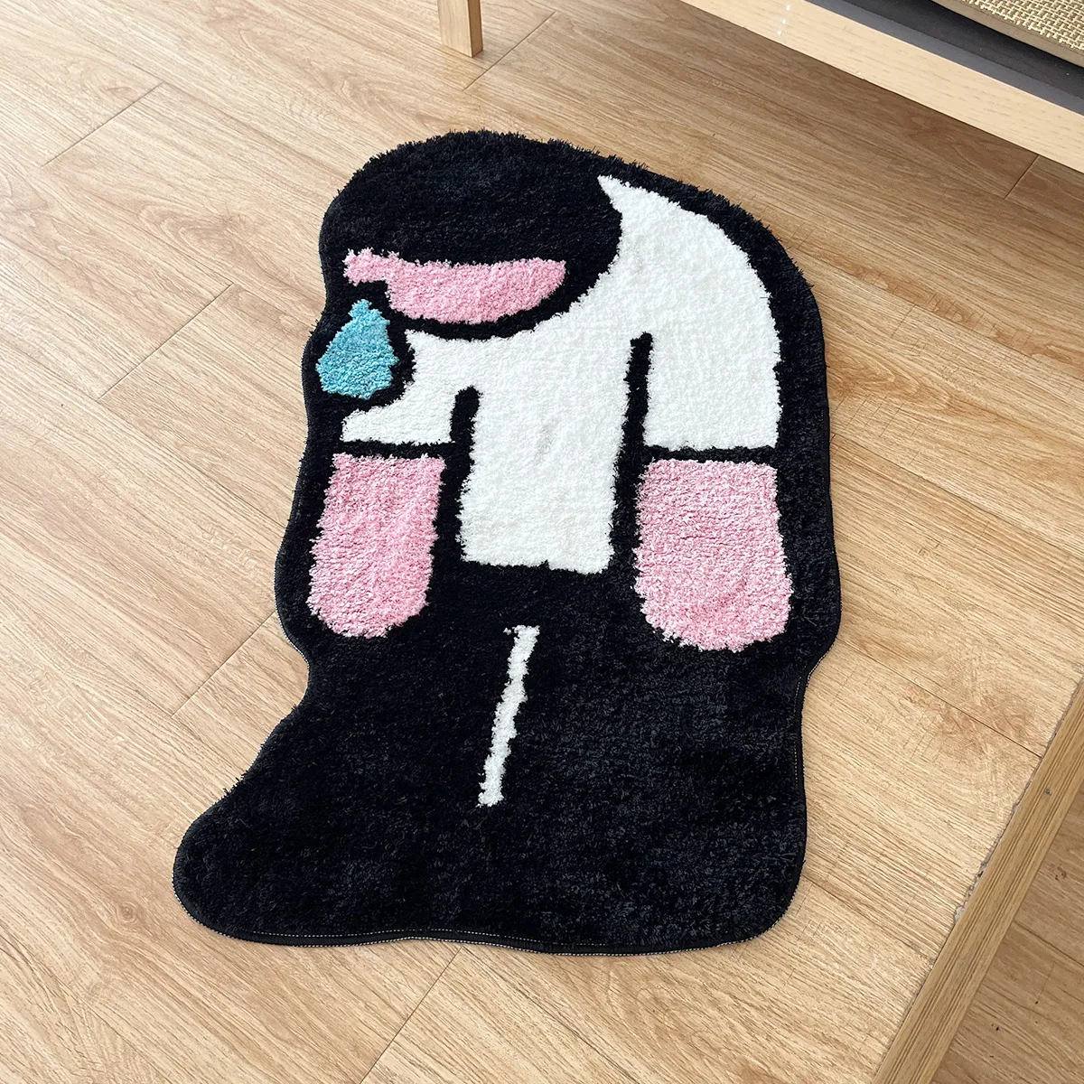 

Sadness Man 3D Tufted Rug Doormat Floor Anti Slip Creative Pad Bathroom Soft Plushy Rug Bedroom Bedside Carpet Funny Home Room