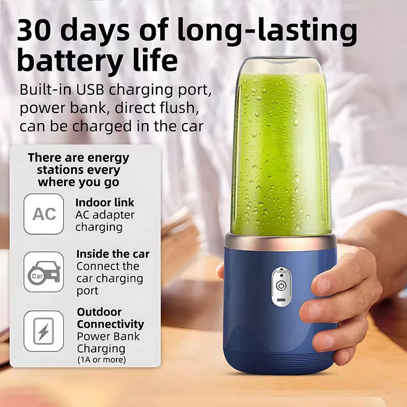  USB Personal Mini Juicer Cup Portable Handheld Travel Blender with Single Double Cups for Water Bottles 