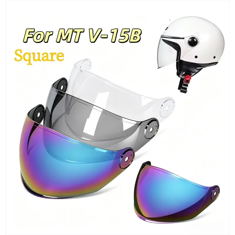 For MT V15B For AXXIS Square Anti-UV Motorcycle Helmet Lens Dustproof Windproof Transmittance Visor Replacement Helmet Visors