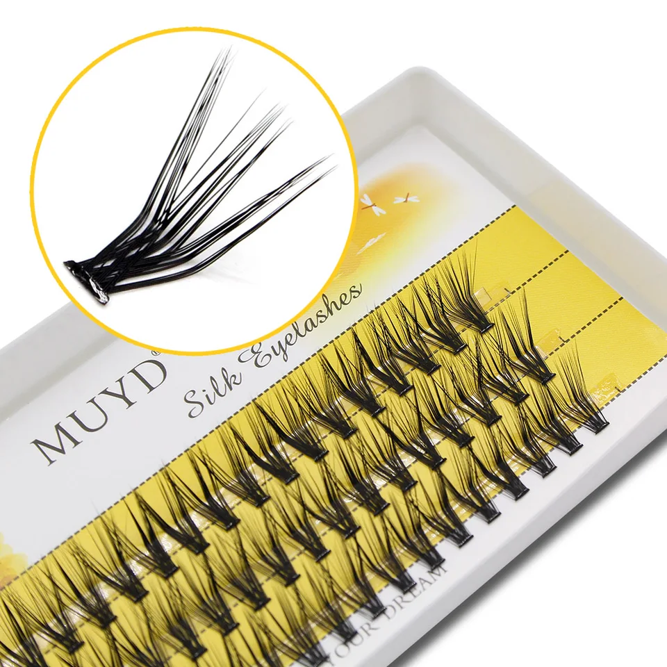 MUYD pestañas postizas de visón con curva M, 60 racimos, bandeja de pestañas curva L para maquillaje, extensiones individuales 30D hechas a mano 2