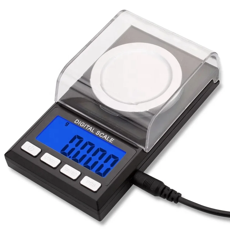 100g/50g/20g/10g Electronic Scales 0.001 LCD Digital Scale Jewelry Medicinal Herbs Portable Lab Weight Milligram Scale USB Power