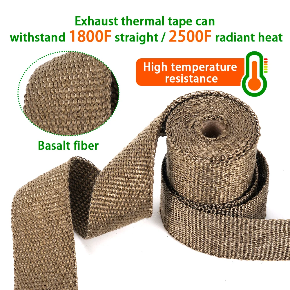 1.5mm*50mm*2M Car Moto Heat Shield Wrap Turbo Exhaust Heat Tape Wrap Pipe Wrap Shields Manifold Header Insulation Cloth Roll