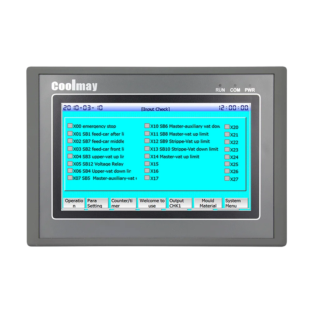 Coolmay-plc Hmi Tudo-em-um com Saída de Entrada Analógica Embutida Suporta Modbus Rtu Rs485 Rs232 Mx3g43c Série 70c Ad2da Polegadas Original