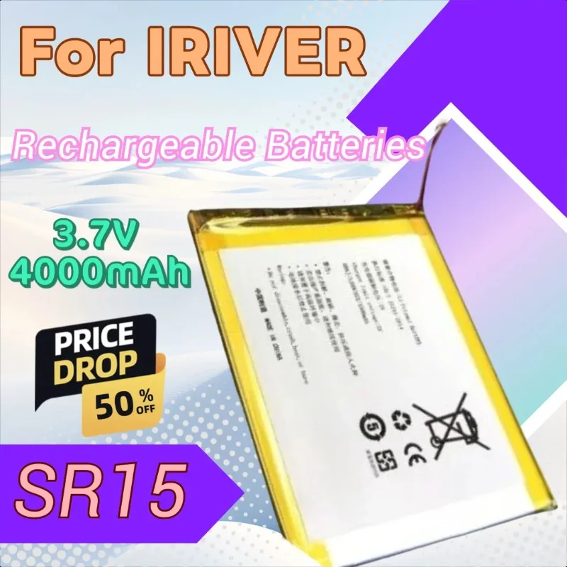 

New 3.7V 4000mAh Battery SR15 for IRIVER Astell&Kern A&futura AK240 AK300 AK380 SR15 SP1000M