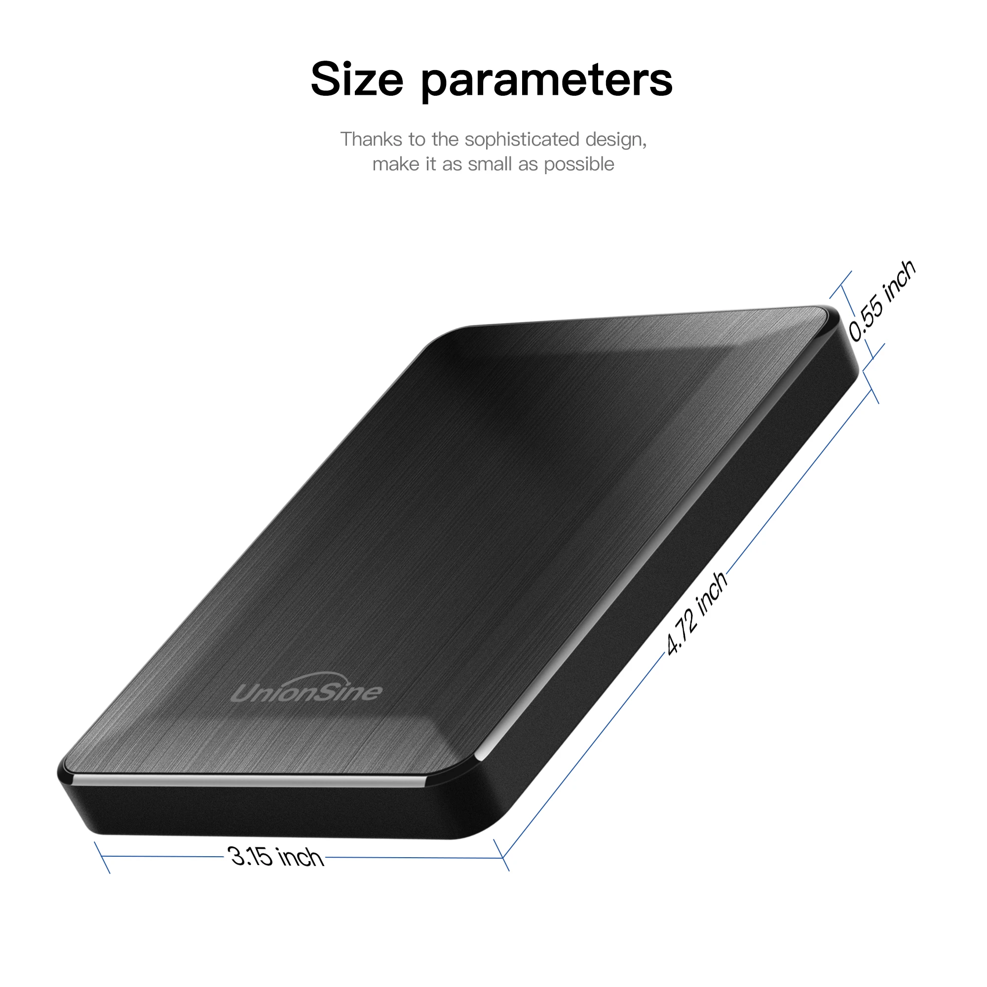 UnionSine HDD 2.5" Portable External Hard Drive 250gb/320gb/500gb/1tb USB3.0 Storage Compatible for PC, Mac,PS4,Desktop,MacBook