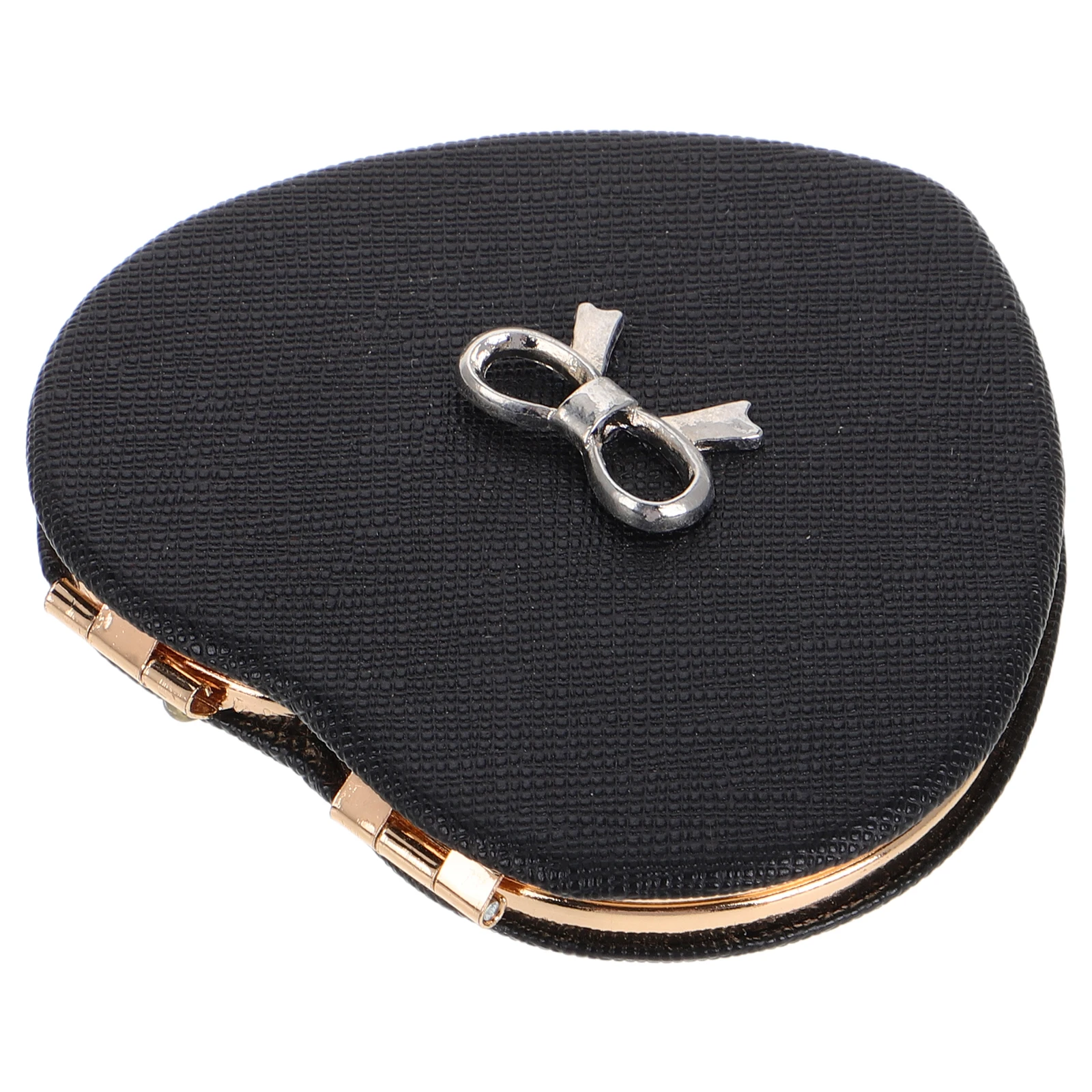 Heart Shaped Makeup Vanity Portable for Purse Cute Vintage Compact Dual Sided Metal Mirror Bow