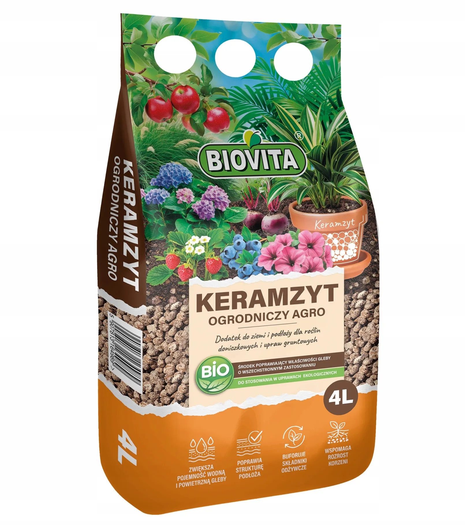 Biovita Horticultural Keramzite 4-8mm Potplanten Efficiënt Zuiver 4L