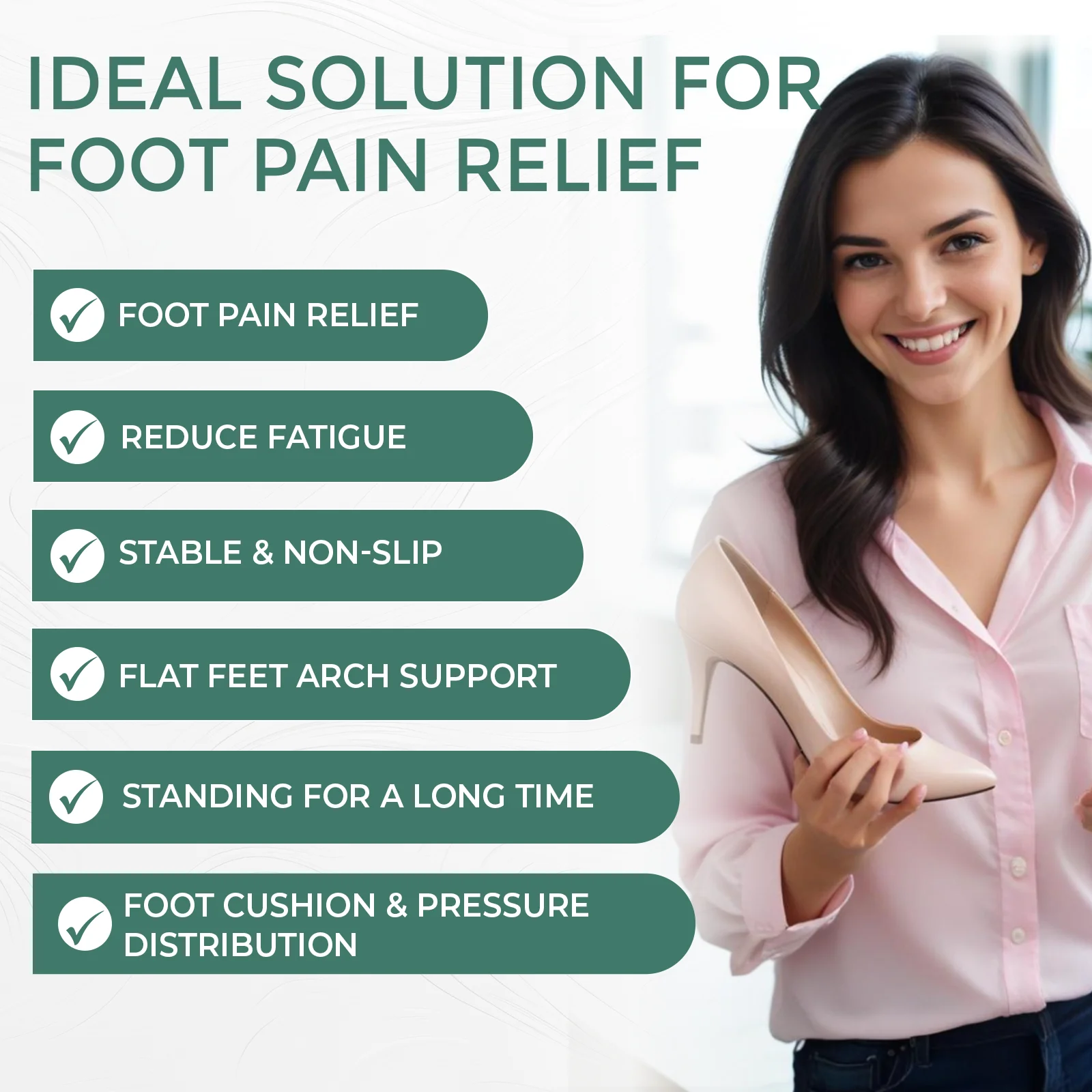 2個/ペア Sumifun シリコン足アーチサポートインサートパッド 足底筋膜炎緩和矯正靴クッション整形外科用インソール フラット