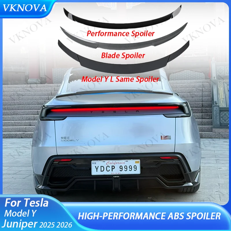 

Спойлер из матового АБС-пластика с рисунком под карбон для Tesla Model Y Juniper 2025-2026, глянцевый черный, на задний багажник, аксессуары для тюнинга авто
