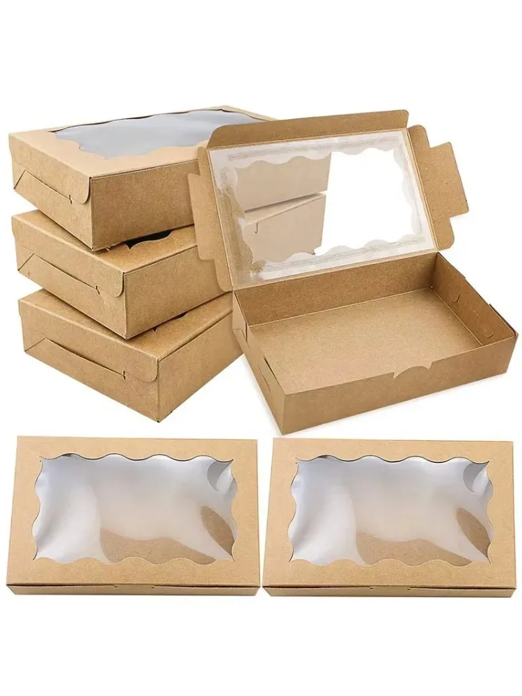 10 boîtes à gâteaux avec fenêtres, boîtes à pain, boîtes à gâteaux, cupcakes au chocolat, anniversaires, mariages, saint-valentin