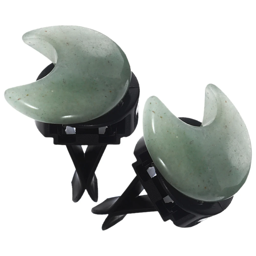 

2Pcs Moon Perfume Clip Crystal Car Vent Clips Green Air Freshener Aroma Diffuser Stylish Accessories Women Car Decor
