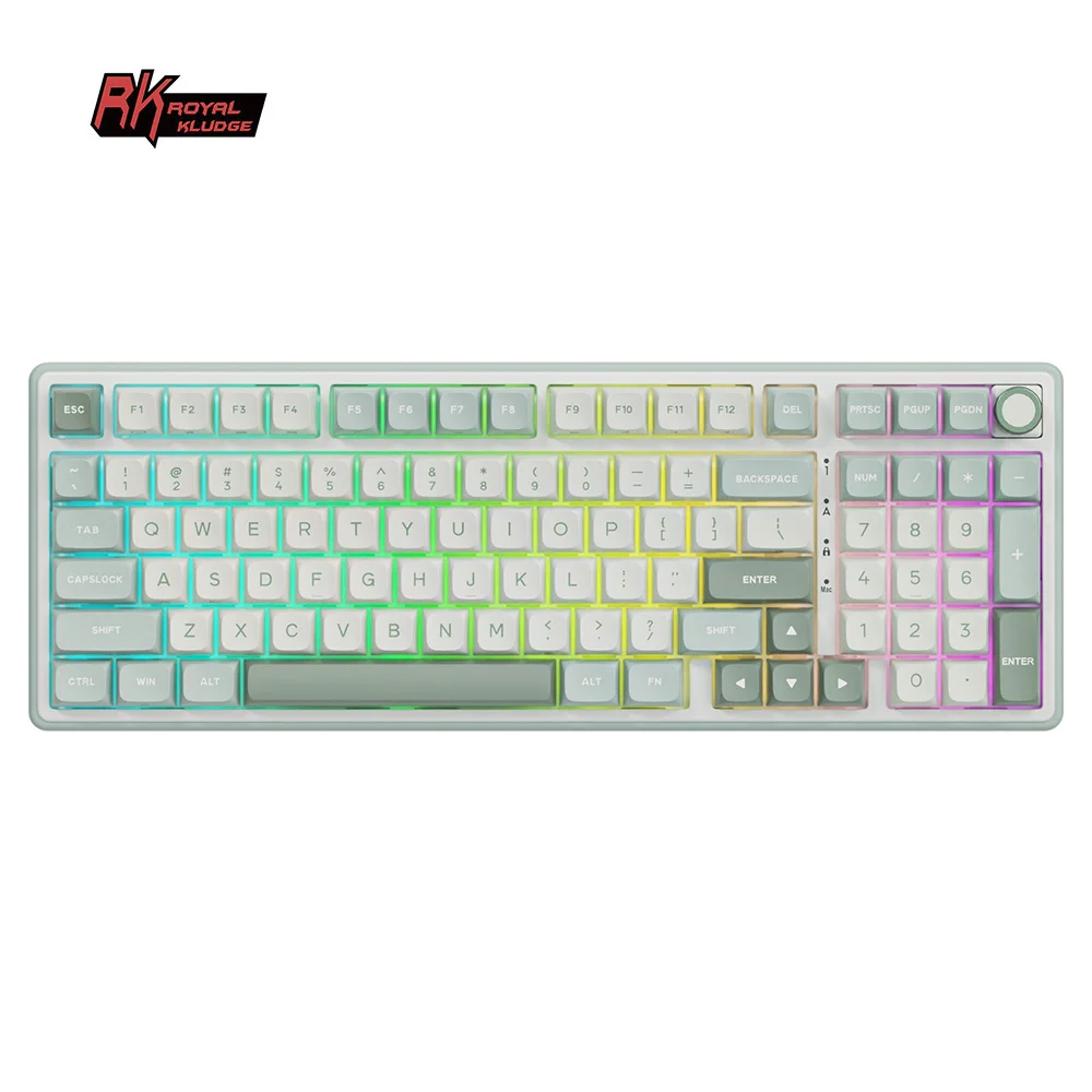

RK ROYAL KLUDGE R98Pro Pluggable Button Wired Mechanical Keyboard 98 Keys Gasket RGB Hot-swappable Gaming Keyboard MDA Keycaps