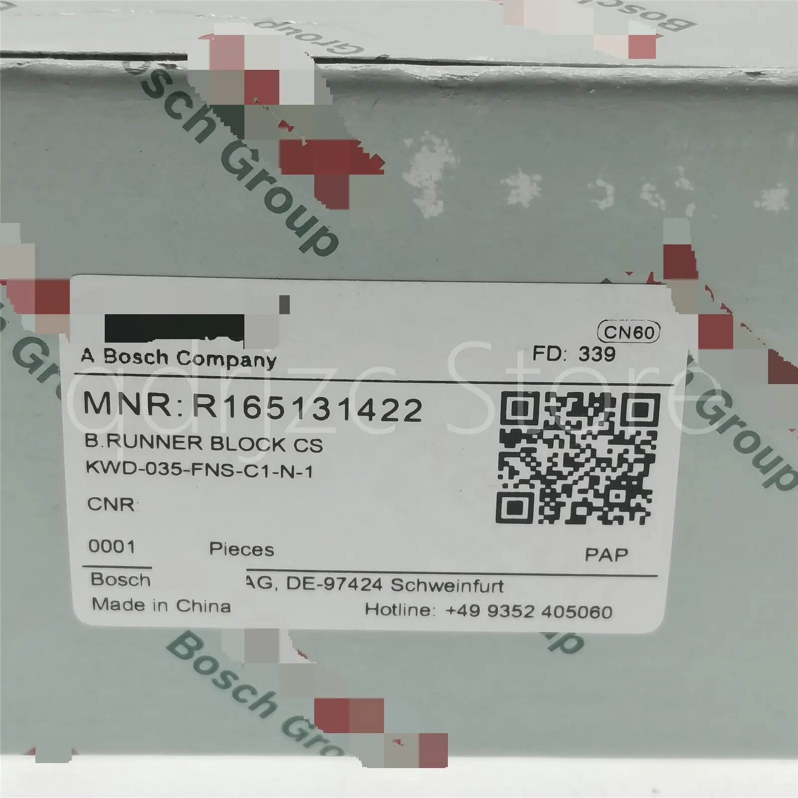 

слайдер Подшипник линейного перемещения 2X R165131422 KWD-035-FNS-C1-N-1 + 1 направляющая R160530431-760