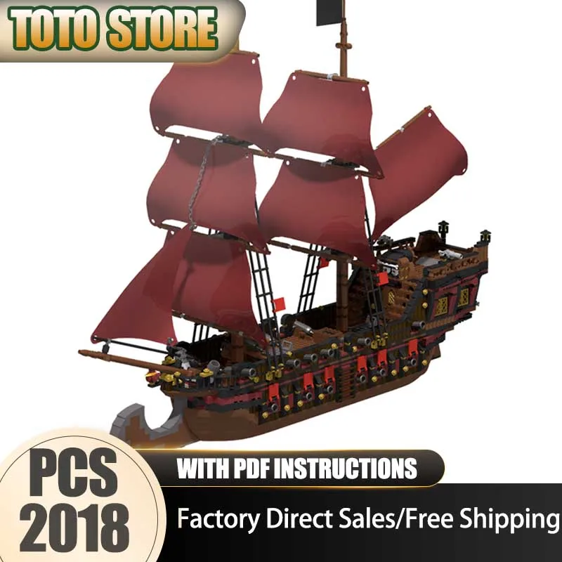 

Pirate Ship Model Moc Building Blocks Modular The Crimson Sparrow Ship Model Technology Brick Assembly Construction Toy Holiday
