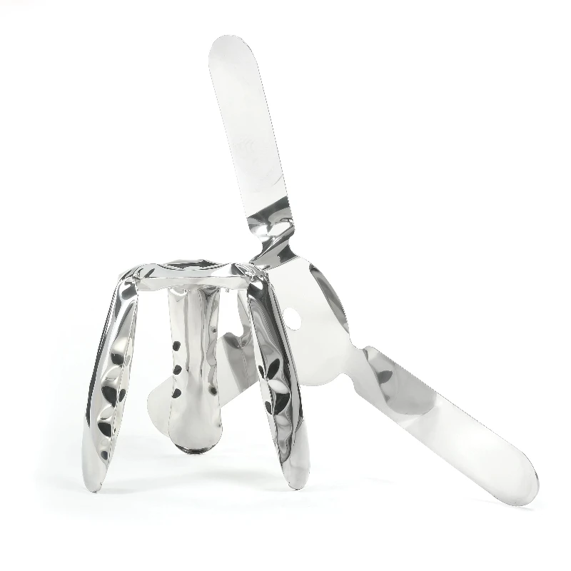 

Stainless steel inflatable polished glossy stool bar stool art metal stool
