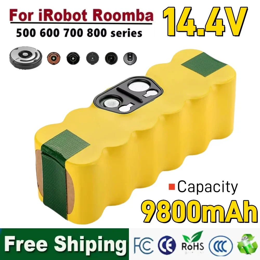 

For irobot Roomba Battery Rechargeable Batteries 14.4V 9800mAh 500 550 560 600 650 698 780 876 900 Series Vacuum Cleaner Battery