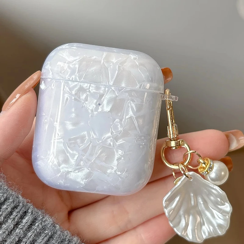Dreamy Pearl Shell Soft Case For Airpods 1 2 3 4 For Apple AirPods Pro 1 2 Case Cover For Airpods Pro With Keychain Earphone Box