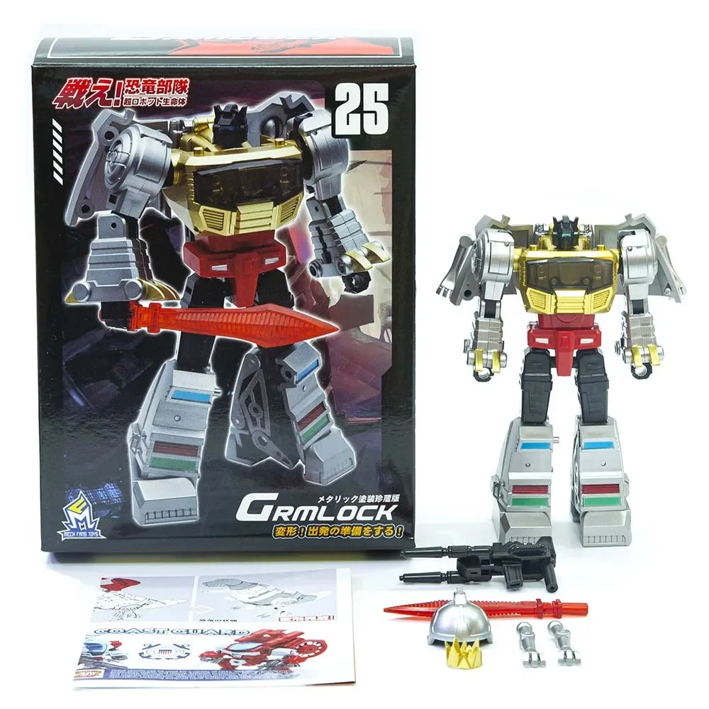 MechFansToys MF-25 MF25 Grimlock 금속 코팅 버전 MFT 액션 피규어 장난감 컬렉션 선물, 기성 신상 변형 장난감