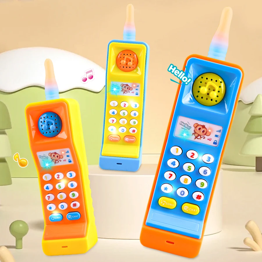 Mobile Phone Toys, Smart Phone Music Light Sound Pretend Play Baby Learning Smartphone Toy Gifts for Kids not include battery