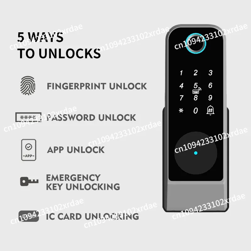 

NewWaterproof Rim Gate Smart Lock Double Sides Fingerprint Password WiFi APP RFID Digital Lock For Outdoor