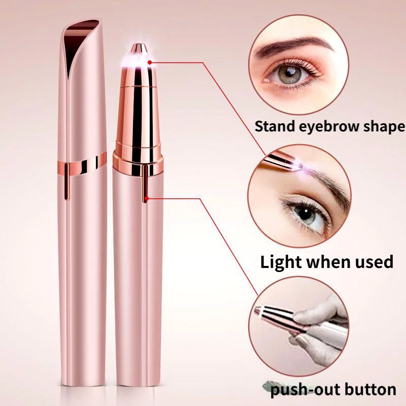 Recortador de cejas eléctrico 220 para mujer: removedor de vello recargable, moldeador de cejas automático, pluma de afeitar para cejas