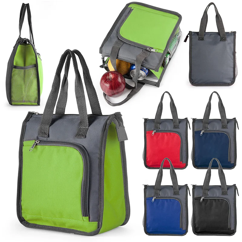 1PC Outdoor Portable Insulated Bag Oxford Cloth Handheld Lunch Box Bag Camping Lunch Bento Box Travelling BBQ Picnic Supplies