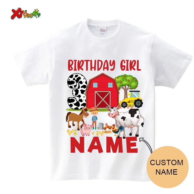 girls Birthday Family Matching Outfits Clothes Cow Birthday Girl Outfits Custom name Farm Shirt Kids Clothes Father Baby Outfits