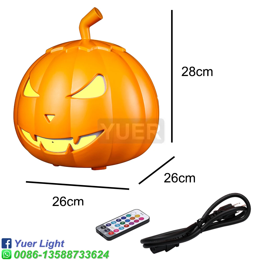 YUER 600W LED Pumpkin Smoke Machine Fog Machine With Lights Remote Stage Spray Equipment For Halloween Decor Haunted House Party