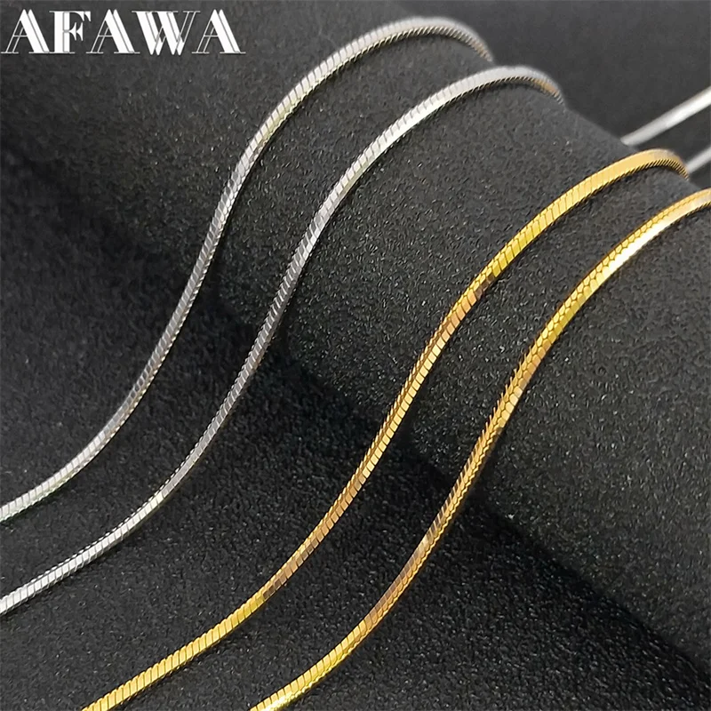 Stainless Steel Snake Chain Necklace for Men Women Gold Silver Color Hip Hop Clavicle Making Accessories Collar Jewelry NP8S02