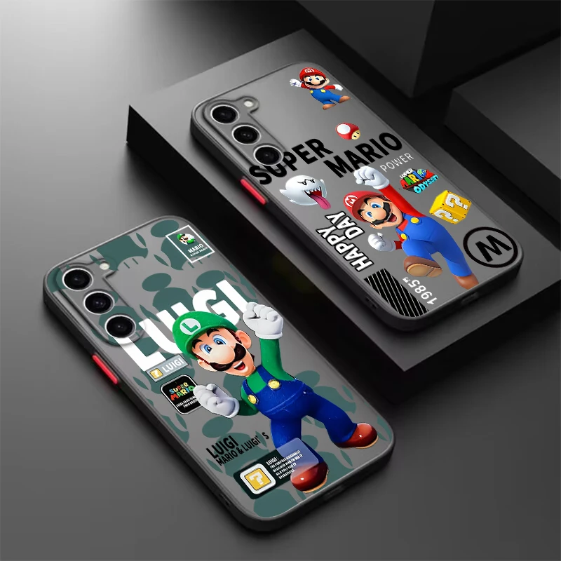 Childhood M-Marios Brave Game Frosted Translucent For Samsung Note 20 A35 A03 A54 A31 A22 A34 A14 A24 A04 A55 5G Cover