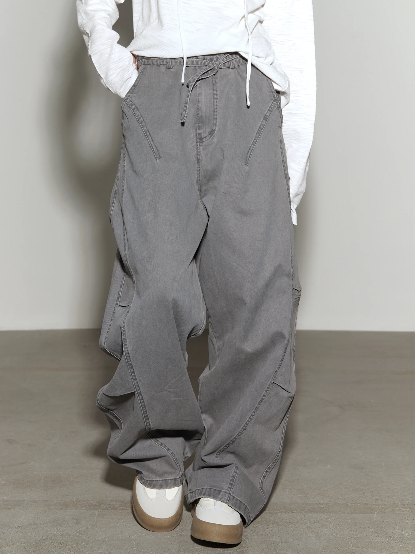 

Универсальные женские джинсы-плиссе с широкими штанинами и 3D-кроем, свободного кроя, на весну-осень, из денима, с высокой талией