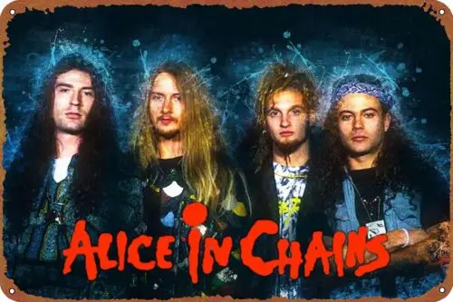 90 Hits Alice In Chains Metal Tin Sign Poster Vintage Art Wall Decor 12 x 8 inch