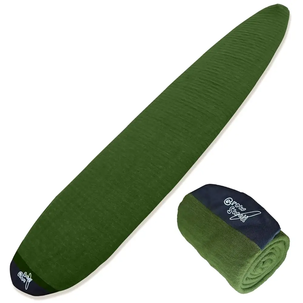 

GrowSwell fabric Sock for Surfboard, Treetop Green Surfboard Cover, Surfboard Protection from Scratches, Dings, Wax, UPF 50+