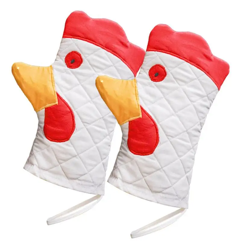 

New Cute Polyester Kitchen Oven Glove Mitts Anti Heat Oven Microwave Glove Baking Bakeware Tools for Cooking Baking