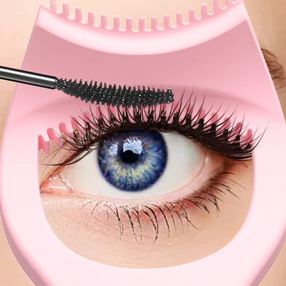 Mascara Drawing Aid Tool with Curved Eyelash Baffle Silicone Stencil for Even Application Beauty Essential