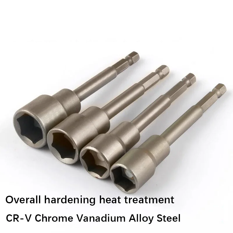 1pcs 6-19mm Extended Air Impact Socket, Magnetic Hex Drill Socket Bits for Self-drilling Screws, 100/150mm Length