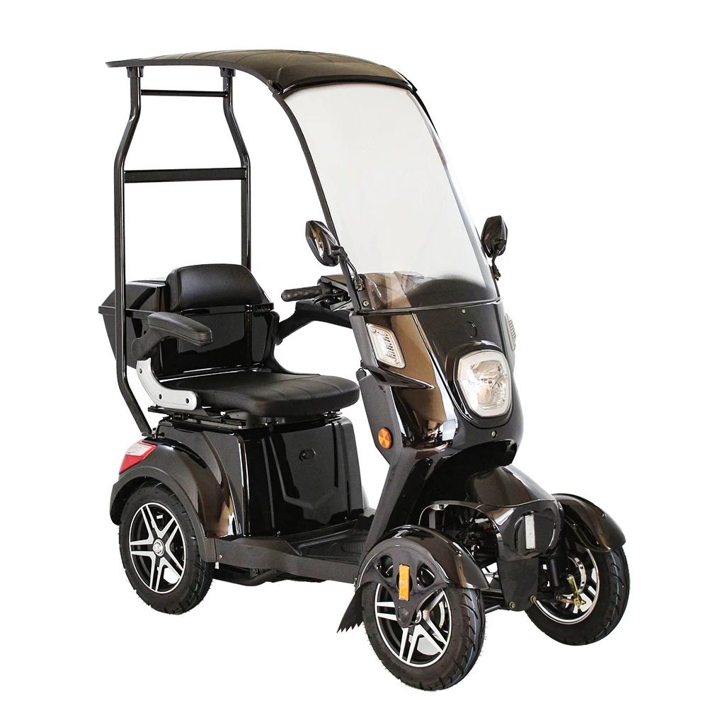 Anlochi good selling 60V 500W 20Ah powerful electric scooter with roof mobility Escooter for elder and disable