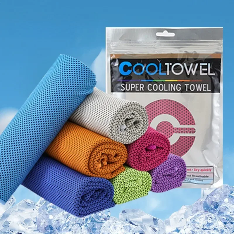 *1pcs Cooling Towel Instant Relief Microfiber Cool Towels Chilling Neck Wrap Ice Cold Rags Sports Fitness Camping Hiking