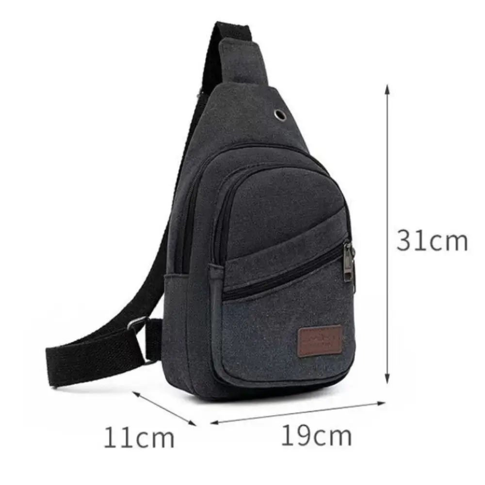 New Canvas Men Chest Bag Large Capacity Chest Pack Casual Sling Bag Sports Male Shoulder Bag Outdoor Crossbody Bag For Men