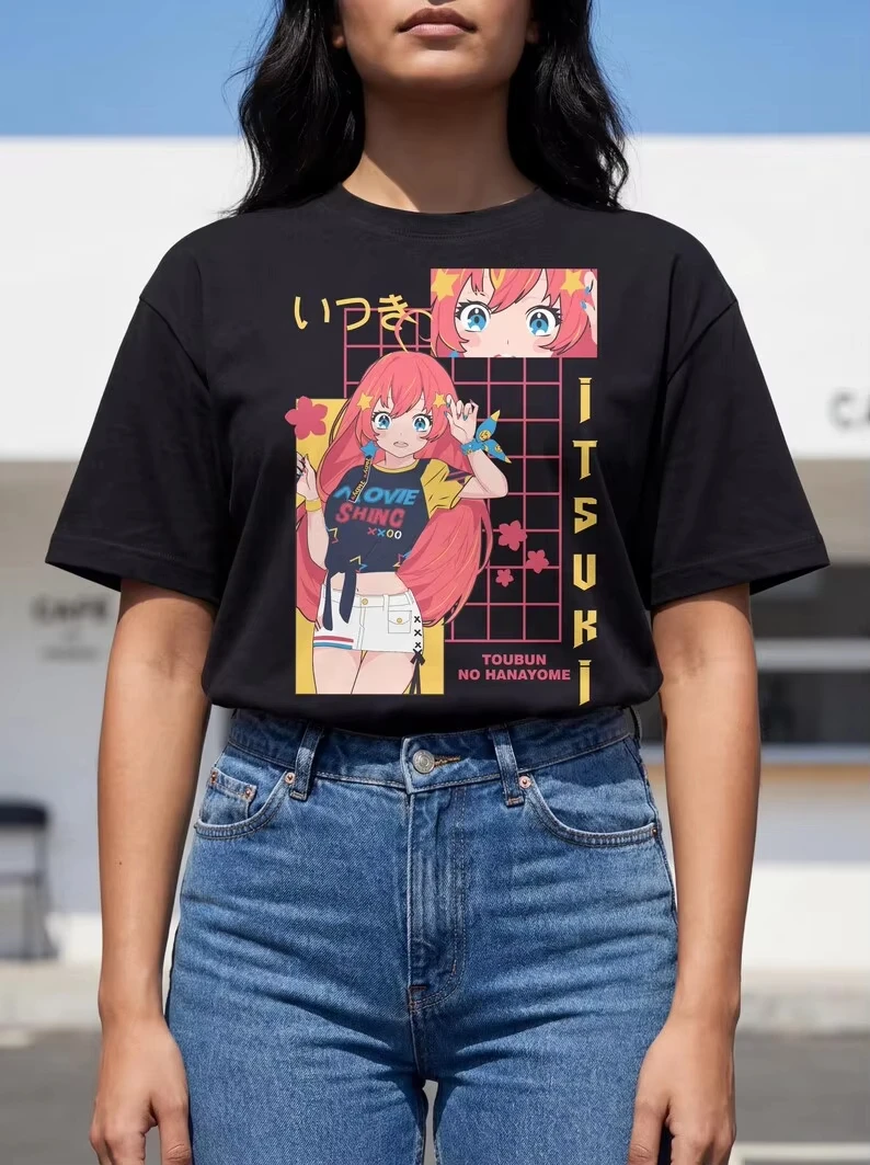 Unisex The Quintessential Quintuplets Campus Anime Otaku Streetwear Süßes Manga-Geschenk Bequemes T-Shirt für Damen und Herren – Detail 8