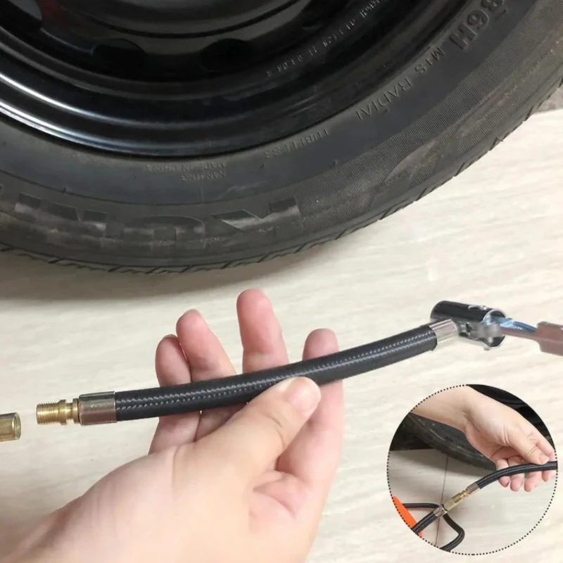 

Надувной шланг для автомобильного насоса, удлинитель для подкачки шин, адаптер для подключения воздушного насоса, поворотный фитинг для шин, зажимной воздушный патрон