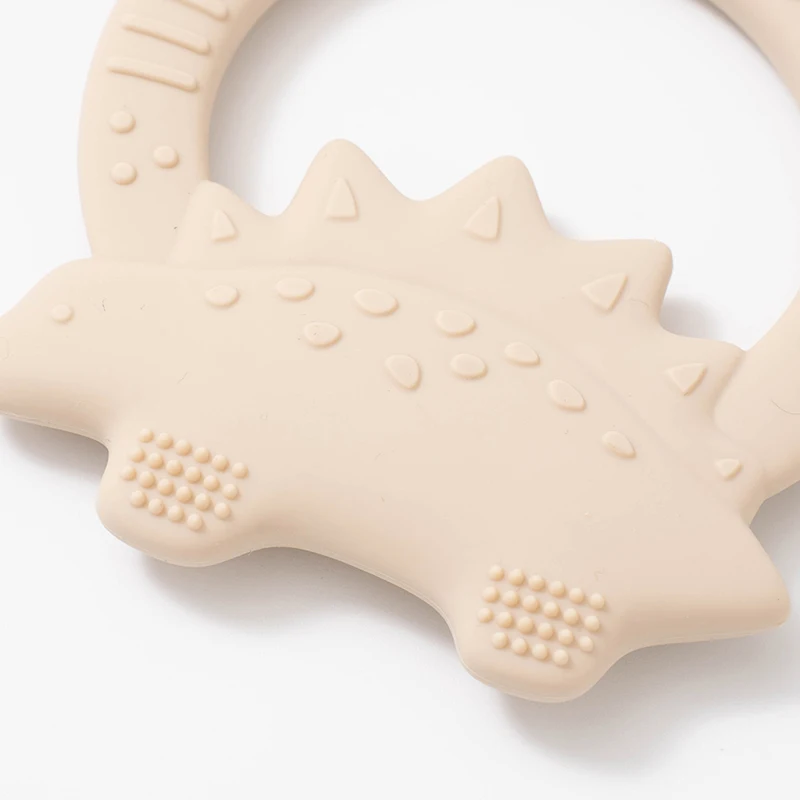 BPA Free Food Grade Silicone Baby Teethers Dinosaur Shape Infant Teething Chewing Toys for Toddler Molar Stick Baby Accessories